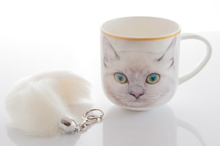 KUBEK KOTY CARMANI NA PREZENT Z KITĄ PORCELANA