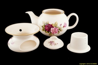 DZBANEK Z PODGRZEWACZEM SITKO 1 L RÓŻA MIEROSZÓW