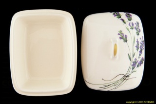 MASELNICA PROSTOKĄTNA Z CERAMIKI LAWENDA MIEROSZÓW