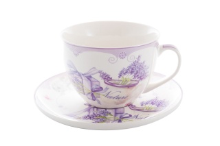 FILIŻANKA DUŻA JUMBO LAWENDA NA PREZENT WALENTYNKI