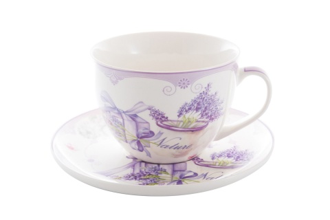 FILIŻANKA DUŻA JUMBO LAWENDA NA PREZENT WALENTYNKI