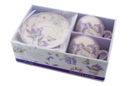 2 FILIŻANKI Z PORCELANY LAWENDA PREZENT WALENTYNKI