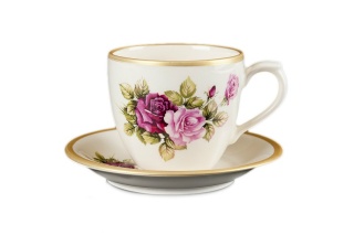 FILIŻANKA SPODEK RÓŻA KOLEKCJA MIEROSZÓW TYTAN