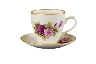 FILIŻANKA SPODEK RÓŻA KOLEKCJA MIEROSZÓW ESPRESSO