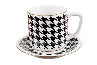 KUBEK ZE SPODKIEM PEPITKA MIEROSZÓW CERAMICZNY