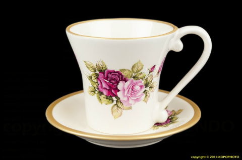 FILIŻANKA SPODEK RÓŻA MIEROSZÓW MAJA CERAMIKA