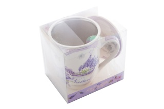 KUBEK PORCELANOWY Z SITKIEM ZAPARZACZEM WALENTYNKI