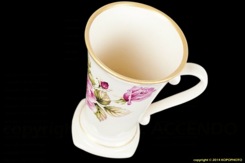 KUBEK Z NÓŻKĄ 280 ML RÓŻA RÓŻE MIEROSZÓW CERAMIKA