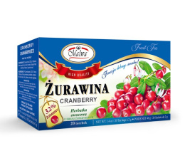 HERBATA ŻURAWINA OWOCOWA 20TB CERTYFIKAT MALWA TEA