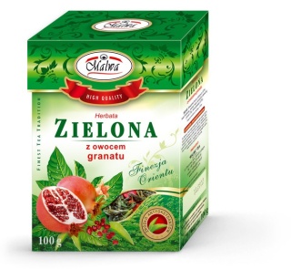 HERBATA ZIELONA Z OWOCEM GRANATU 100 gram MALWA