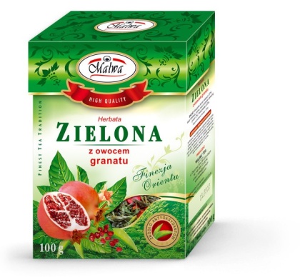 HERBATA ZIELONA Z OWOCEM GRANATU 100 gram MALWA