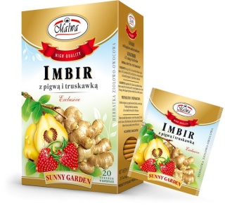 MALWA SUNNY GARDEN HERBATA IMBIR Z PIGWĄ TRUSKAWKA