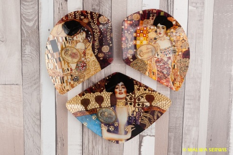 CARMANI KOMPLET TALERZY KLIMT POCAŁUNEK SZKLANY