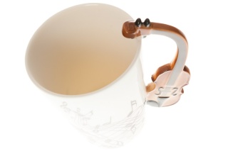 KUBEK PORCELANOWY ZE SKRZYPCAMI PREZENT DLA MUZYKA