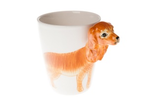 KUBEK PORCELANOWY Z UCHEM PSA NA PREZENT PIESKI