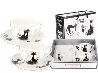 2 FILIŻANKI CARMANI NA PREZENT KOTY CRAZY CATS
