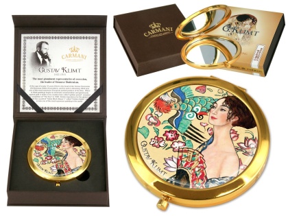 Lusterko ozdobione motywem z obrazu Dama z wachlarzem