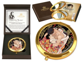 Lusterko ozdobione motywem z obrazu Klimta Rodzina