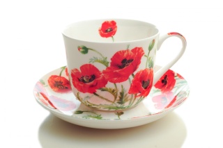 Angielska duża filiżanka porcelanowa ze spodkiem