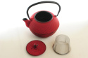Dzbanek żeliwny do parzenia herbaty w kolorze czerwonym