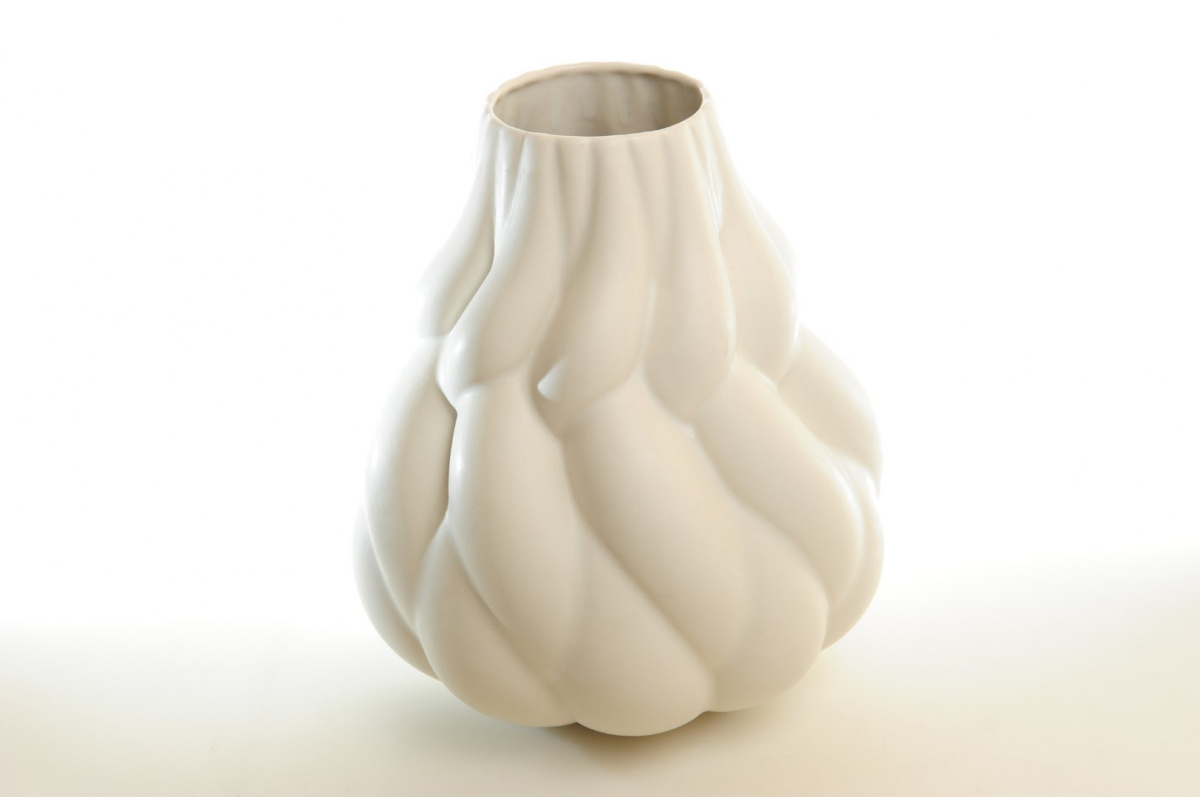 Duży wazon ceramiczny w kolorze kremowym