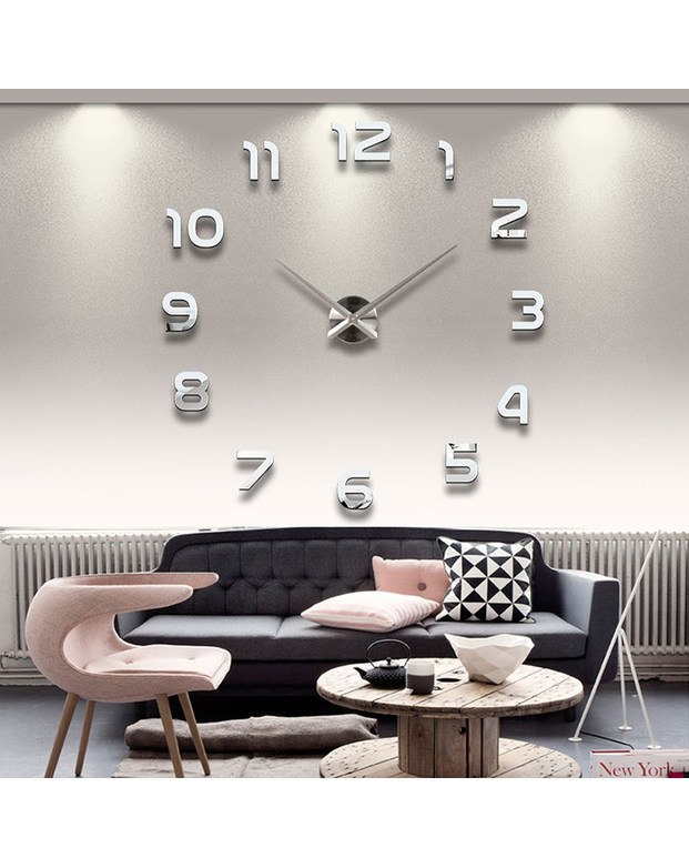 Nowoczesny zegar na ścianę "Zrób to sam" srebrny