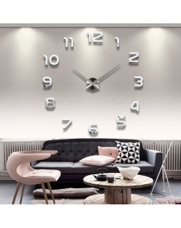 Nowoczesny zegar na ścianę "Zrób to sam" srebrny