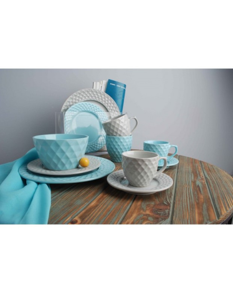 Talerz płytki obiadowy z kolekcji Diamond Grey romby