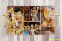 Szklana patera z uszkami z obrazami Gustava Klimta