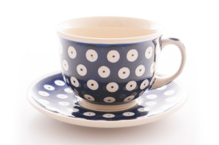 Filiżanka z ceramiki Bolesławiec oryginalny klasyczny wzór