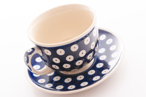 Filiżanka z ceramiki Bolesławiec oryginalny klasyczny wzór