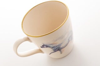 Kubek z motywem konia do herbaty lub kawy z Mieroszowa