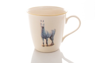 Kubek z motywem konia do herbaty lub kawy z Mieroszowa