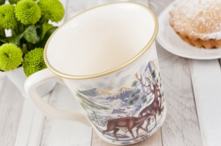 DUŻY KUBEK STADO W LESIE ZWIERZĘTA MIEROSZÓW