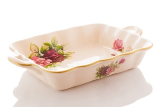 PÓŁMISEK Z USZAMI RÓŻA MIEROSZÓW TACA CERAMICZNA