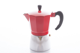 Czerwona kawiarka do parzenia kawy na 6 filiżanek espresso