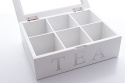 Drewniana skrzynka na herbatę w kolorze białym