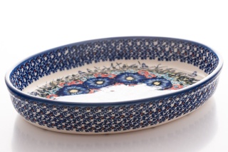 Owalne naczynie do zapiekania z Bolesławca unikalny wzór