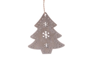 Świąteczne choinki x6 do powieszenia na choinkę z drewna Święta