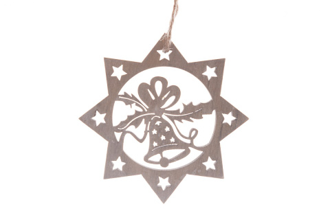 Świąteczne gwiazdki x6 do powieszenia na choinkę z drewna Święta