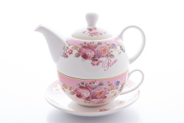 Zestaw filiżanka z czajniczkiem do picia herbaty Rose
