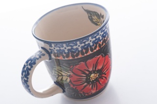Kubek z ceramiki Bolesławiec oryginalny artystyczny wzór