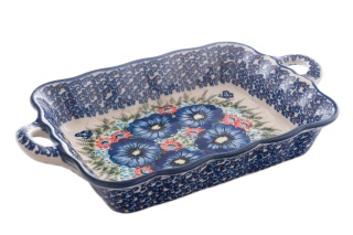 Naczynie do zapiekania z Bolesławca malowany wzór