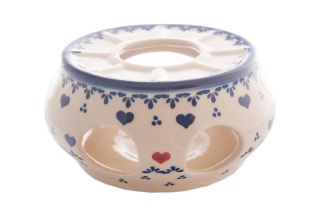 Podgrzewacz do dzbanka z ceramiki Bolesławiec serca