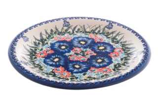 Talerz obiadowy płytki z Bolesławca malowany wzór