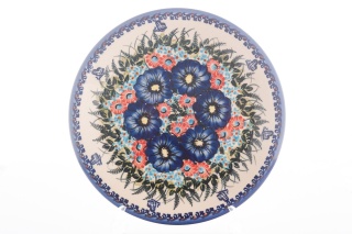 Talerz obiadowy płytki z Bolesławca malowany wzór