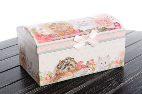 Szkatułka na biżuterię idealny prezent z pieskami i kotami
