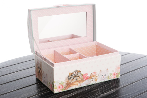 Szkatułka na biżuterię idealny prezent z pieskami i kotami