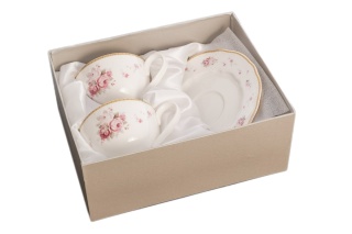 Eksluzywne 2 filiżanki w prezentowym pudełku róże