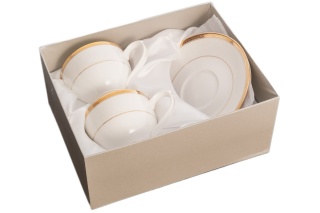 Eksluzywne 2 filiżanki w prezentowym pudełku złote